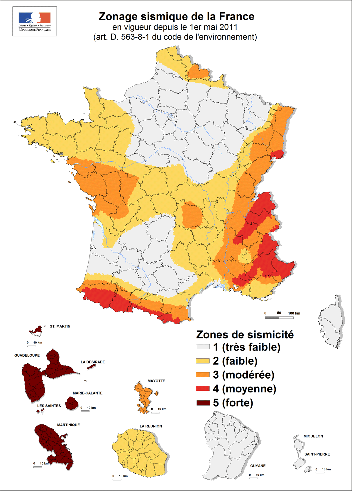 Zonage sismique en France