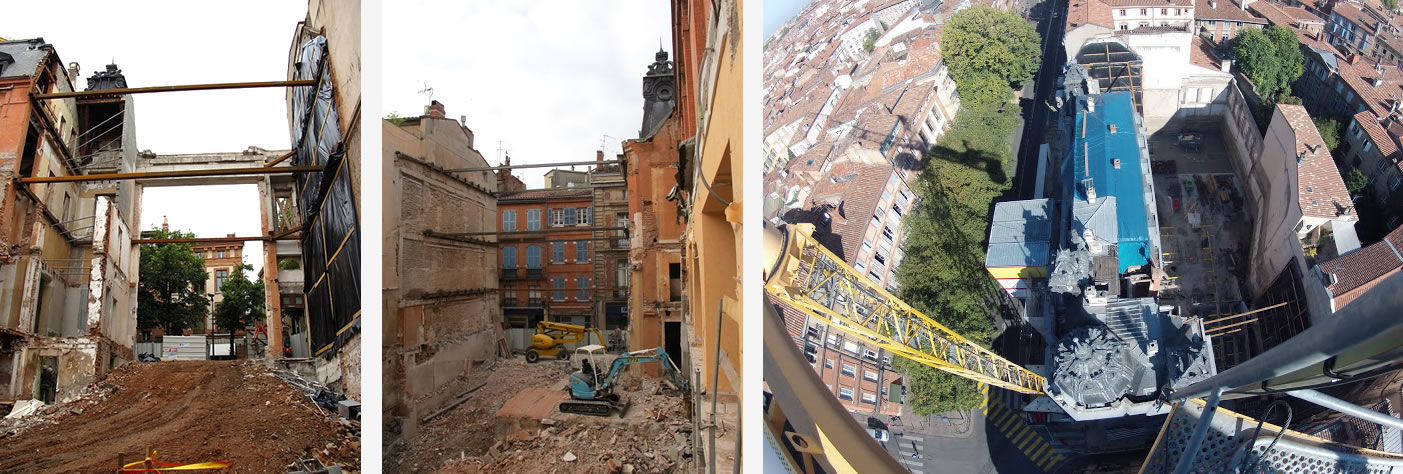 Chantier de la Caisse d'Epargne à Toulouse