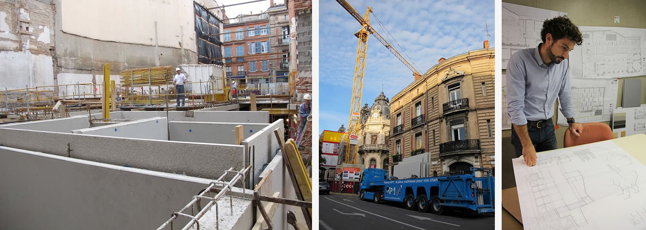 Chantier de la Caisse d'Epargne à Toulouse