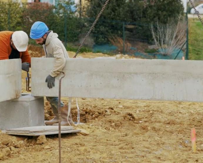 Pose des longrines KP1