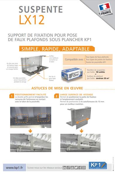 Suspente LX12 - support de fixation pour faux plafonds