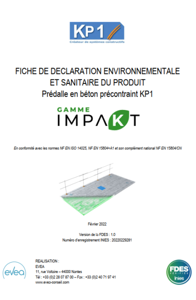 FDES prédalle précontrainte kp1