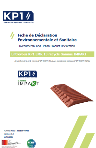 FDES KP1 - Entrevous recyclé EMR