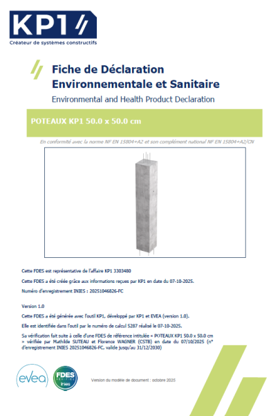 FDES Poteau béton 50 x 50 cm de KP1