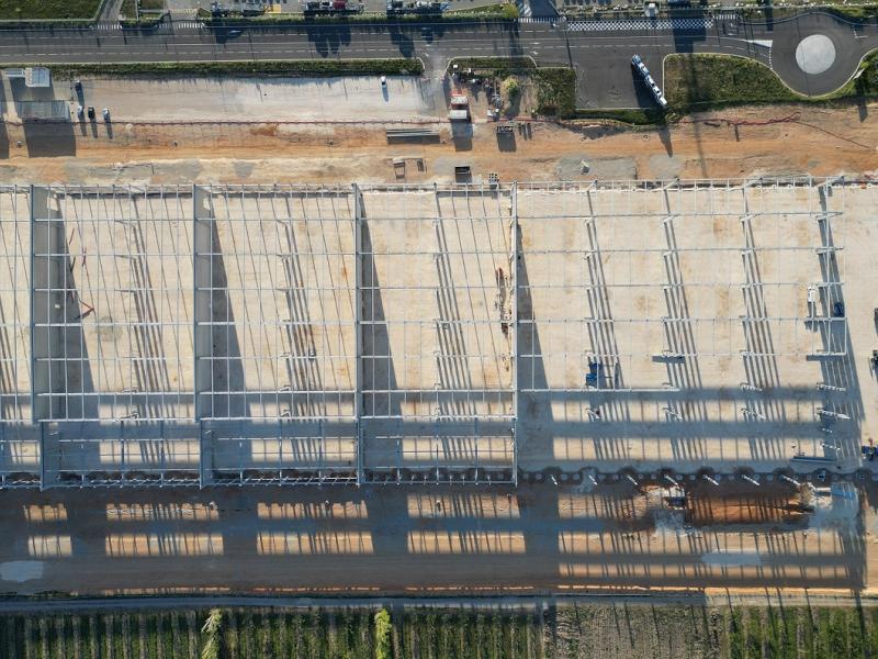 Plateforme logistique LIDL DONZERE KP1 Batiments poteaux poutres beton precontraint