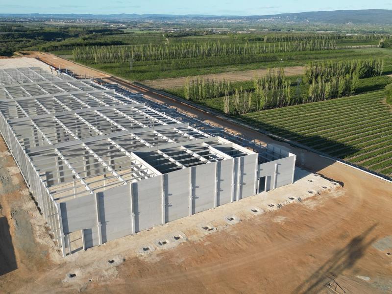 Plateforme logistique LIDL DONZERE KP1 Batiments poteaux poutres beton precontraint