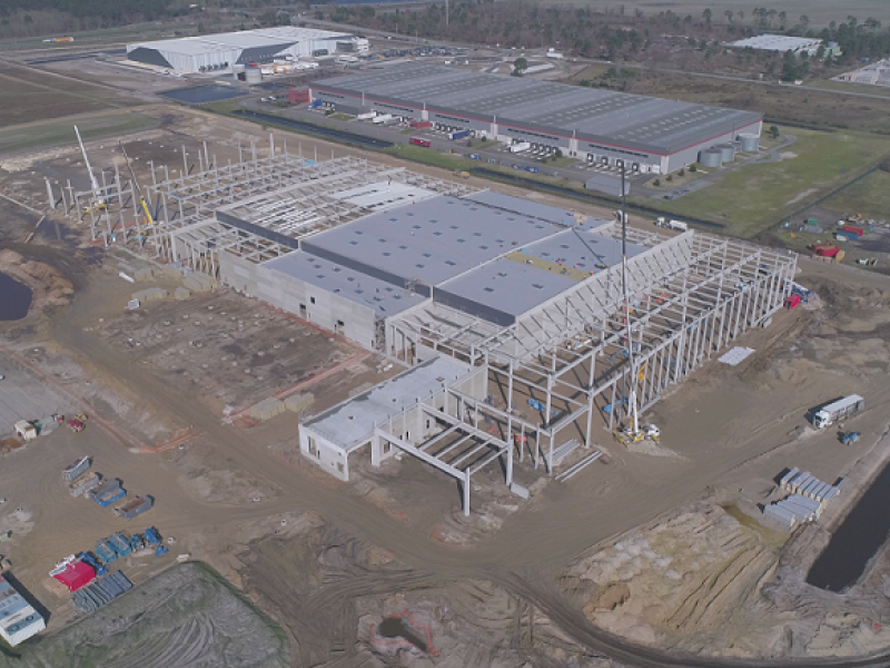 Construction du centre commercial Lidl à Cestas